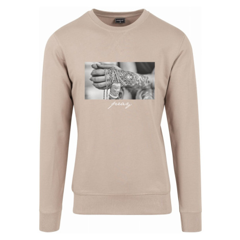 Pánský pulovr // Mister Tee / Pray 2.0 Crewneck darksand