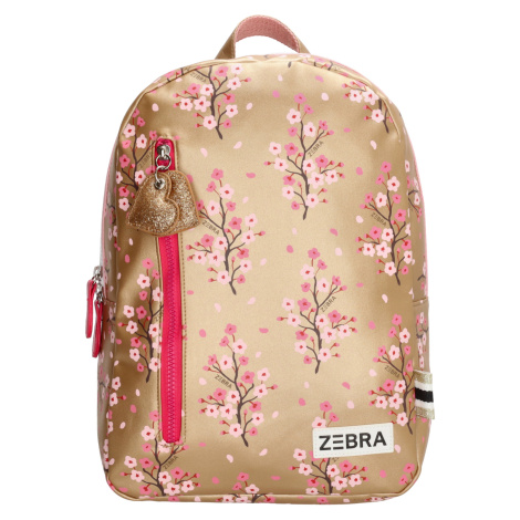 ZEBRA Flower dívčí batoh s květinami - zlatá - 9L