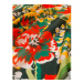 Šátek s potiskem květin 100 x 100 cm, vyrobeno ve Francii
