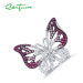Masivní stříbrný prsten motýl s barevnými křídly FanTurra