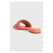 Kožené pantofle Lauren Ralph Lauren 802891388001 dámské, oranžová barva