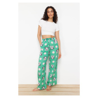 Trendyol Green-Multicolor Animal Patterned Viscose Woven Pajama Bottoms