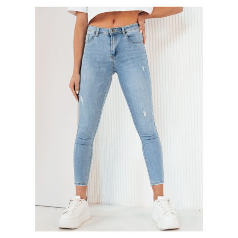 Světle modré skinny džíny s oděrkami GRISEL Denim vzor BASIC