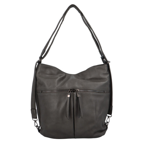 Trendy dámský koženkový kabelko-batoh Renee, šedá ROMINA & CO