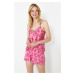 Trendyol Multicolored Floral Lace Detailed Satin Tank-Shorts Woven Pajama Set