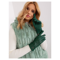 Tmavě zelené zateplené dámské rukavice
