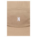 Bavlněná baseballová čepice Norse Projects Twill 5 Panel Cap béžová barva, N80.0126.0966