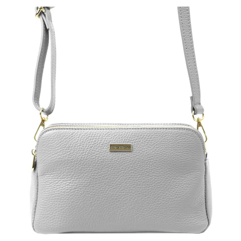 Dámská kožená crossbody kabelka MiaMore 01-046 šedá