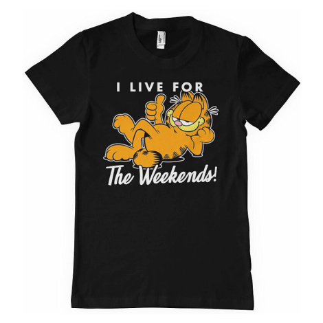 Garfield tričko, Live For The Weekend Black, pánské HYBRIS
