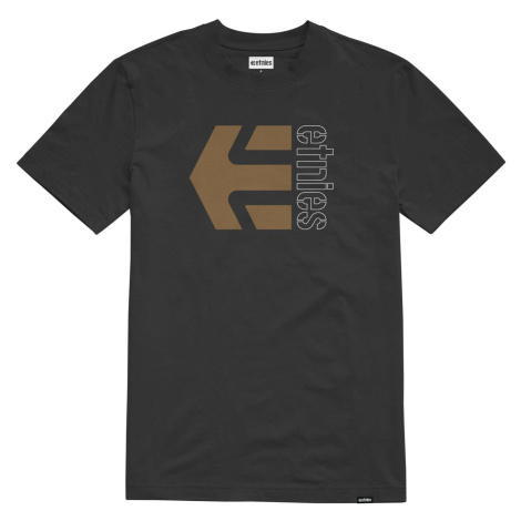 Etnies pánské tričko Corp Combo Black/Brown | Černá | 100% bavlna