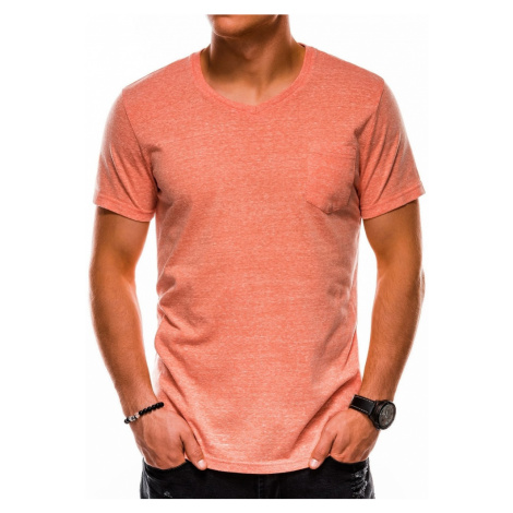 Ombre Clothing Oranžové módní tričko s kapsou s1045