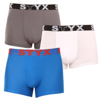 3PACK pánské boxerky Styx sportovní guma vícebarevné (3G10137)