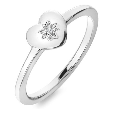 Hot Diamonds Romantický stříbrný prsten s diamantem Most Loved DR241