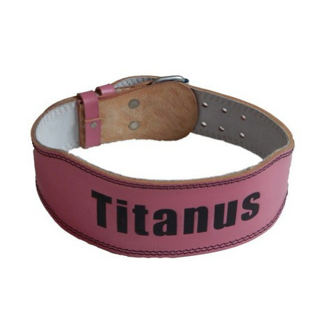 Titánus dámský fitness opasek kožený světle růžová