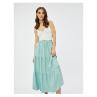 Koton Tiered Midi Skirt with Elastic Waist