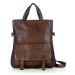 Kožená kabelka - batoh s přední kapsou přírodní kůže