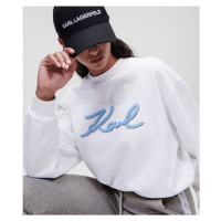 Mikina karl lagerfeld logo blouson sweatshirt bílá