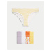 Sada pěti dámských brazilských kalhotek v žluté, světle fialové, bílé a oranžové barvě Marks & S