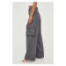 Kalhoty s příměsí vlny Pinko šedá barva, jednoduché, high waist, 102386.A07P