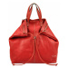 Pierre Cardin Kožená velká dámská kabelka do ruky / batoh červená