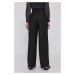 Kalhoty The Kooples dámské, černá barva, široké, high waist