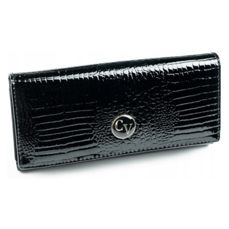 Luxusní kožená lakovaná dámská peněženka Lorein, černá