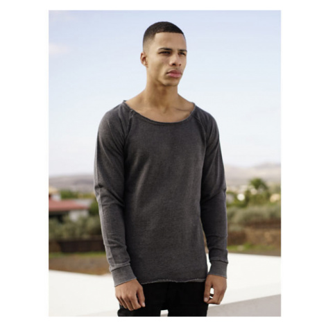 Urban Classics Long Burnout Open Edge Crewneck darkgrey