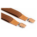 Kožené šle Cognac Suspenders BeWooden s dřevěnými detaily