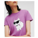 Tričko karl lagerfeld ikonik 2.0 choupette t-shirt fialová