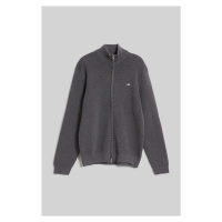 KARDIGAN GANT TEXTURED COTTON FULL ZIP CARDIGAN šedá