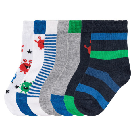 lupilu® Chlapecké nízké ponožky s BIO bavlnou, 7 párů (šedá/modrá/bílá/vzorovaná)