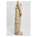 Ladies Wide Crinkle Nylon Cargo Pants - concrete