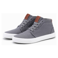 Ombre Men's high-top cotton canvas sneakers shoes - gray