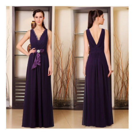 luxusní dlouhé fialové společenské šaty Suzan Ever-Pretty