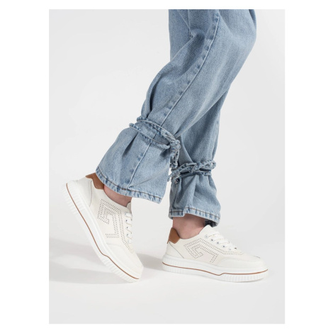 Goodin Designové dámské bílé tenisky na platformě