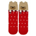 Vánoční puntíky - veselé dámské ponožky červená