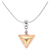 Lampglas Vznešený náhrdelník Golden Triangle s 24karátovým zlatem v perle Lampglas NTA1