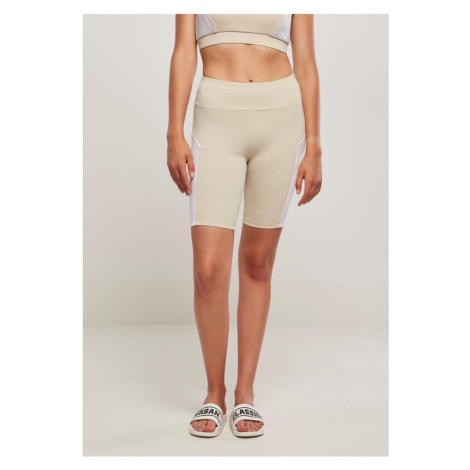 Ladies Color Block Cycle Shorts - softseagrass/white Urban Classics