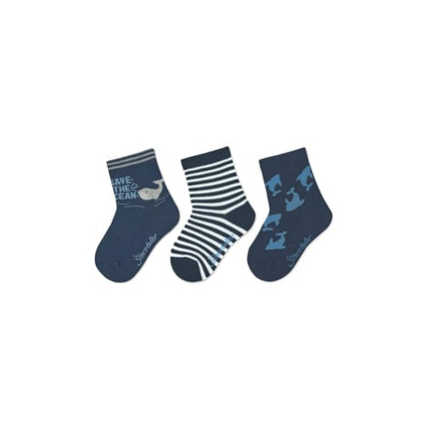 Sterntaler Ponožky 3-pack sea mid blue