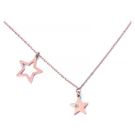 Vuch Stylový bronzový náhrdelník s hvězdičkami Rose Gold Big Star