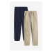H & M - Bavlněné kalhoty jogger 2 kusy - modrá