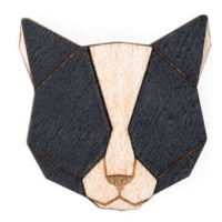 Dřevěná brož Black Cat Brooch