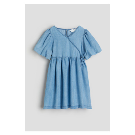 H & M - Šaty's nabíranými rukávy - modrá H&M