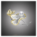 Éternelle Brož s perlou a zirkony - leknín B8051-XH2070 Zlatá