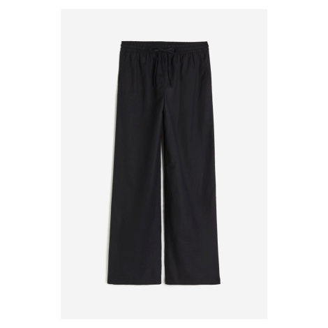 H & M - Kalhoty z lněné směsi - černá H&M