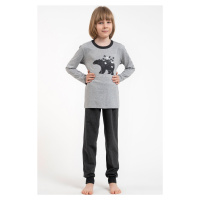 Chlapecké pyžamo Italian Fashion Morten - dlouhé bavlněné Šedo-tmavěšedá