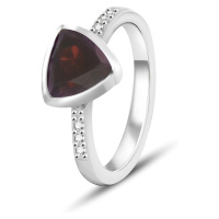 Beneto Exclusive Stříbrný prsten s výrazným granátem GRAAGG2