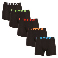 5PACK pánské boxerky Styx long sportovní guma černé (5U9602)