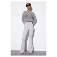 Trendyol Gray Flare Woven Trousers
