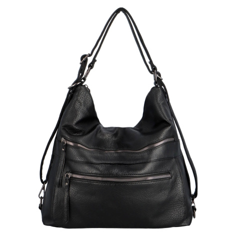 Praktický dámský koženkový kabelko-batoh Alexia, černá INT COMPANY